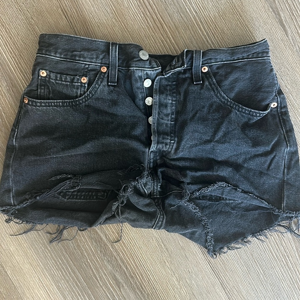 Levi’s 501 black denim shorts